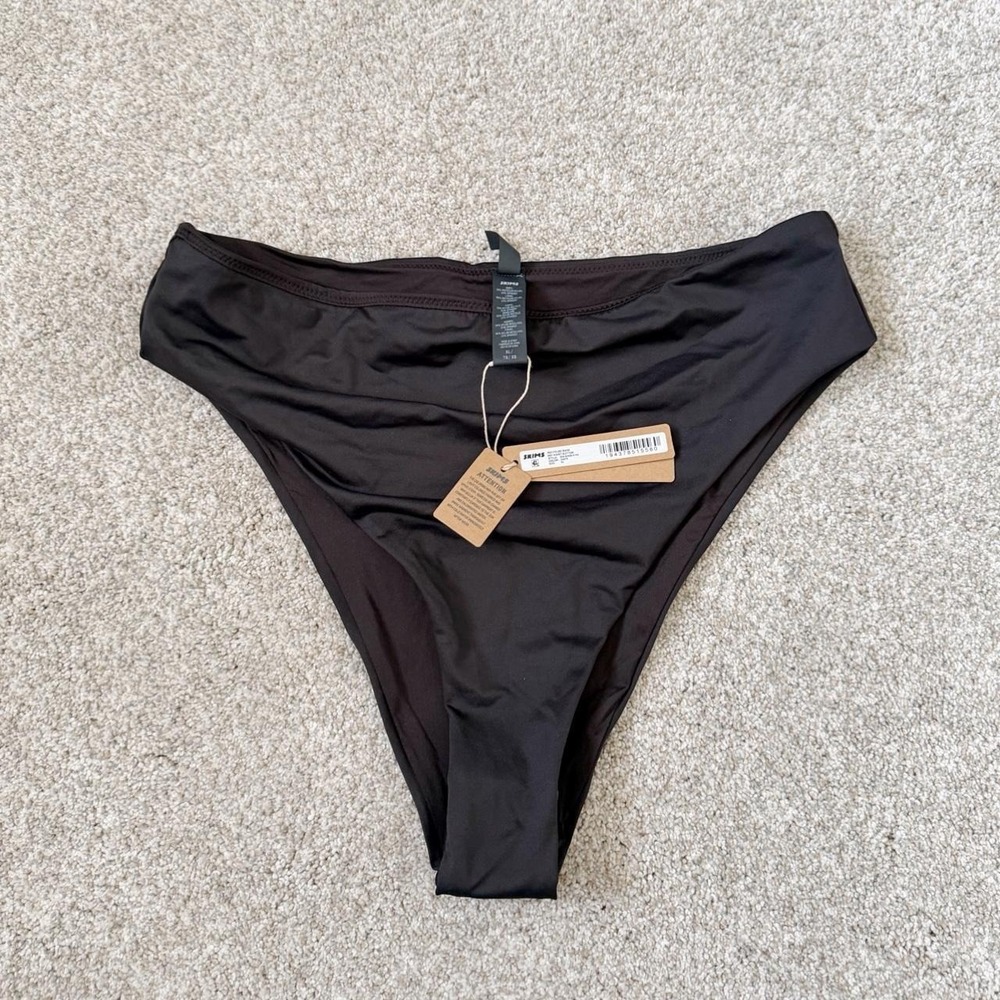 SKIMS Recycled Swim Mid Waist Bottoms Onyx XL NWT